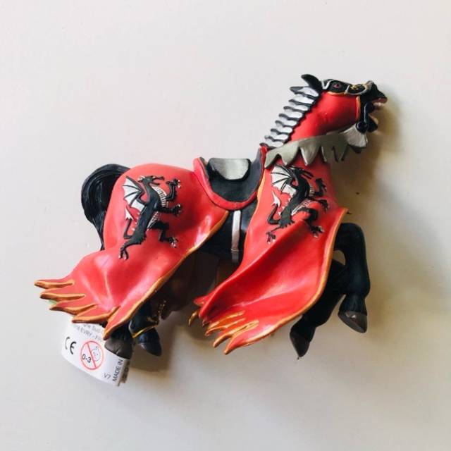 Papo Black Horse with red Jacket and Black D...