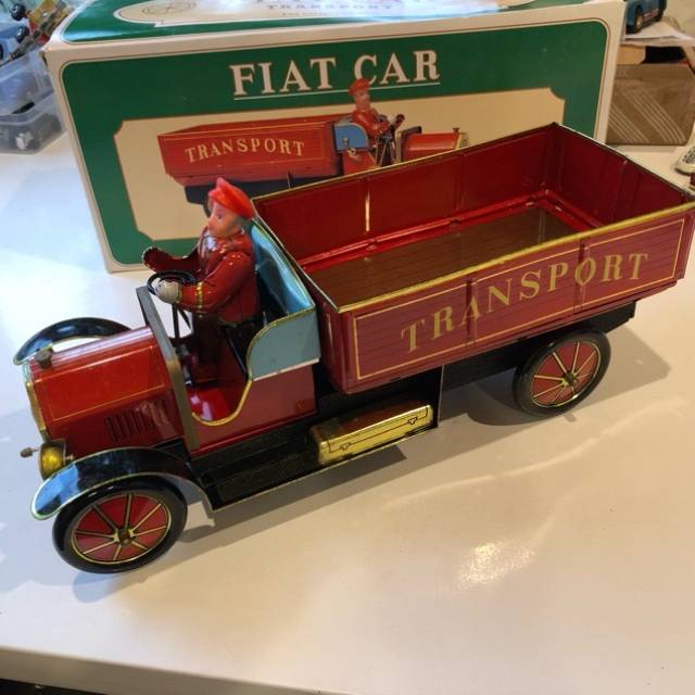 Tin Toy - TIN PLATE TOYS BLECH FIAT CAR TRAN...