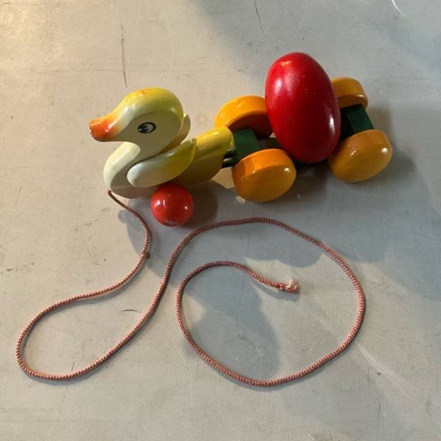 Greek Kouvalias Wood Duck Pull Toy (PAM)