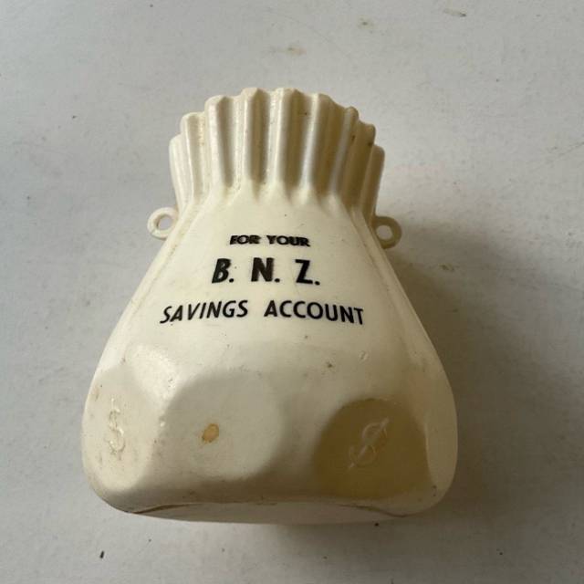 Money Bag B.N.Z SAVINGS ACCOUNT White Plasti...