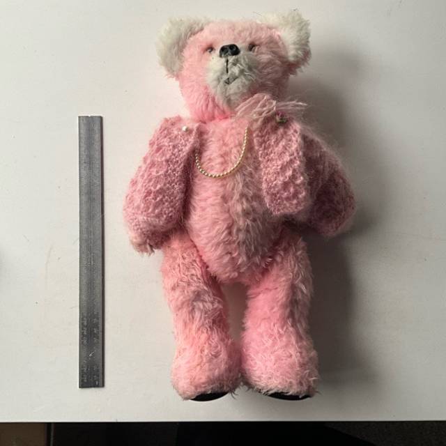 Pink Plush Teddy Bear - Pink Jumper with pla...