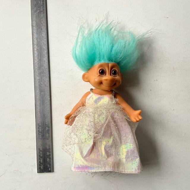 Russ Tracey Troll Doll Teal Hair White Gold...