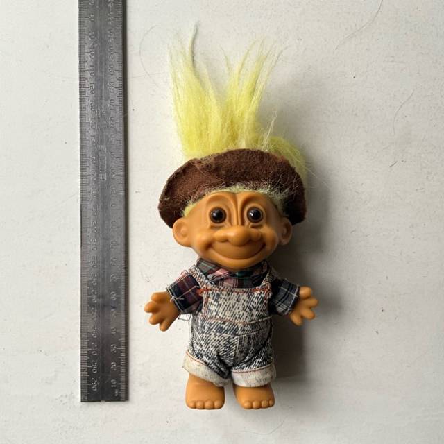 Troll Russ Berrie Farmer -Yellow Hair With O...