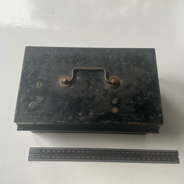 Money Box - (24cm Length) Black with brass h...