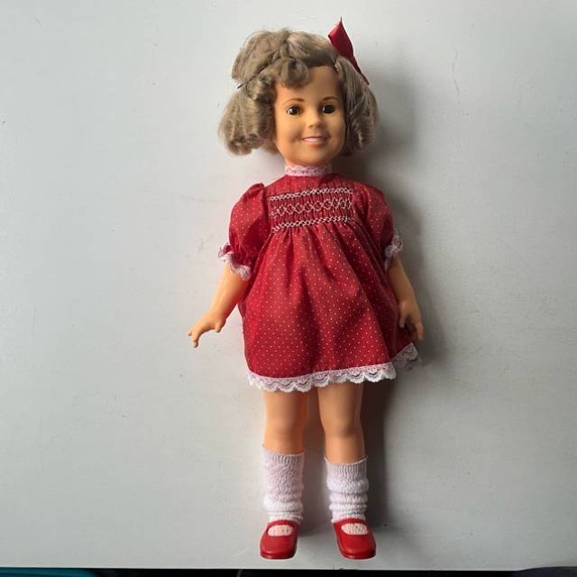 Shirley Temple Doll - Plastic, Red Lace Dres...