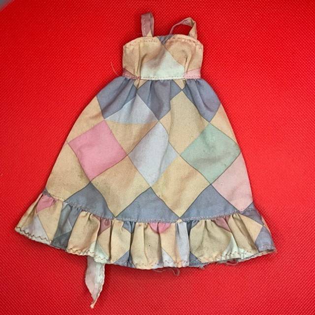 Barbie 1970s Checked Pink blue and green Dress