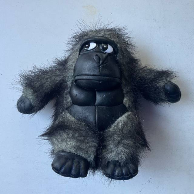 Gorilla 1980s Black Real FUR and LEATHER 21c...