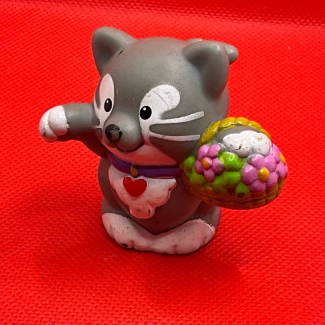Little People 2001 grey CAT basket Fisher Pr...