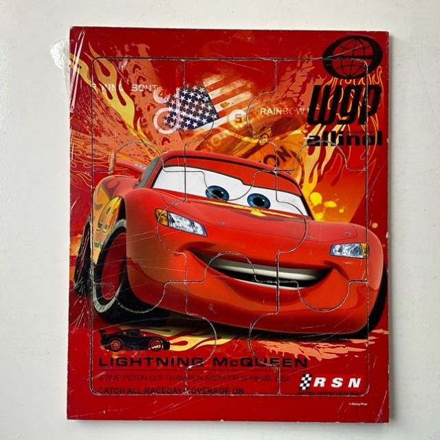 Disney Pixar Cars 2 Lightning McQueen wooden...