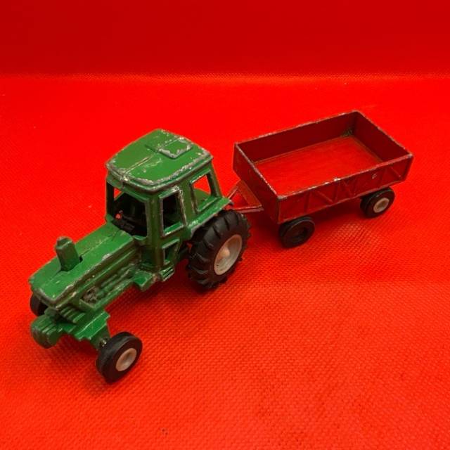 Tootsie Metal Green Farm Tractor wRed Farm T...