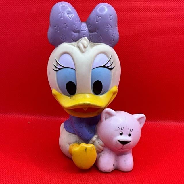 DISNEY RUBBER DAISY DUCK SQUEAK TOY 15cm Hei...